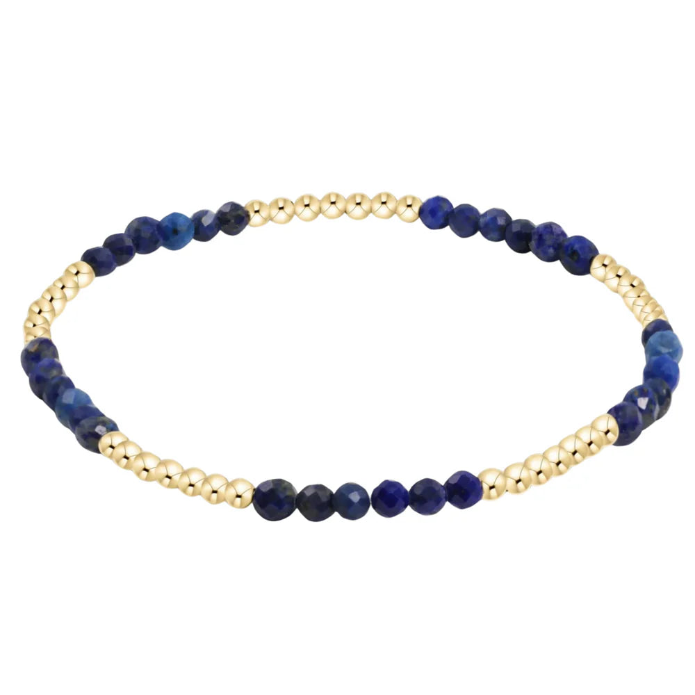 Blissful Pattern 2.5mm Bead Bracelet- Lapis