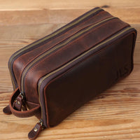 Men's Waterproof Leather Toiletry Bag