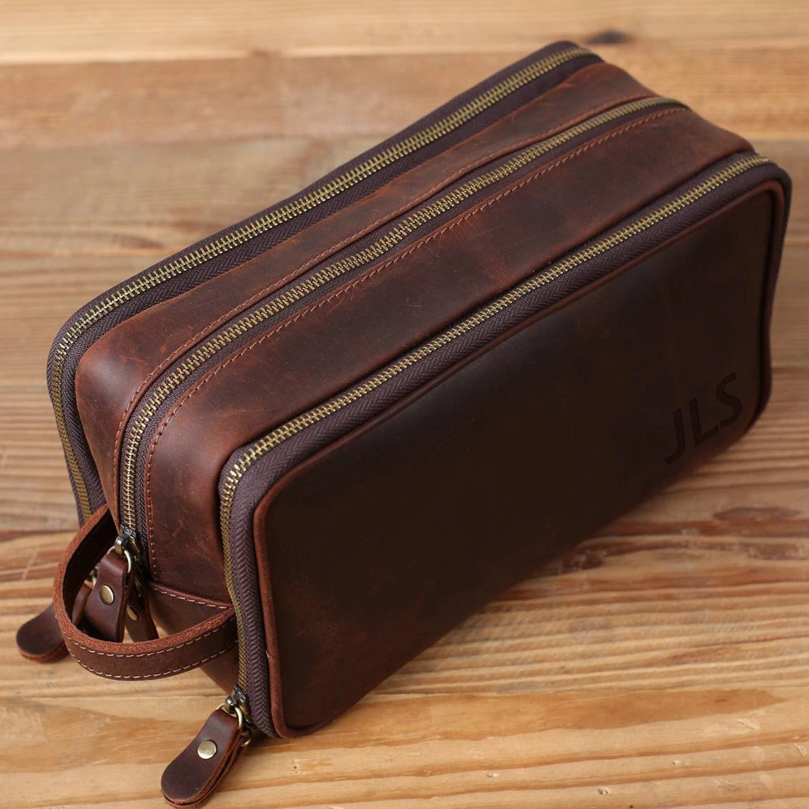 Men's Waterproof Leather Toiletry Bag