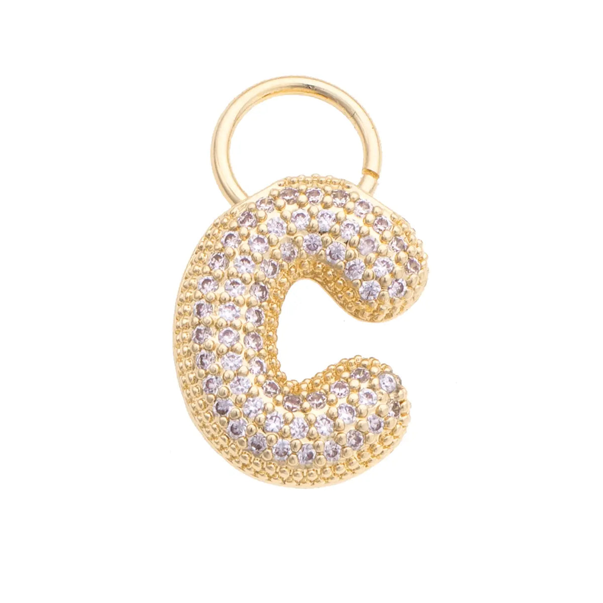 Letter Pave Initial Charms in Shiny Gold