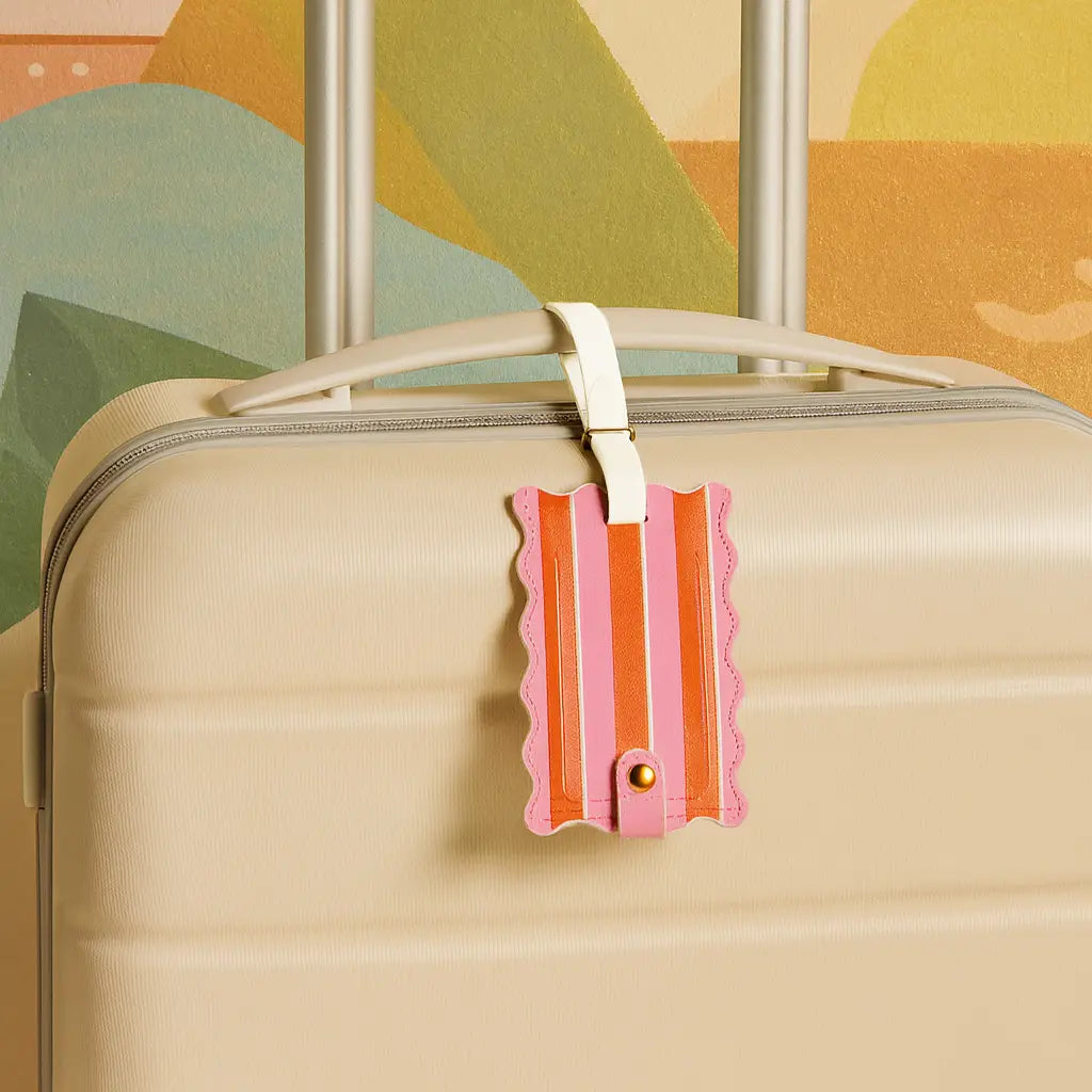 Jetsetter Luggage Tag–Sicily Stripes Pink