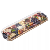 Farberware Build-a-Board 7 in. x 22in. Rectangle Bamboo Charcuterie Board with Lid