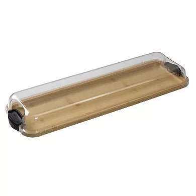 Farberware Build-a-Board 7 in. x 22in. Rectangle Bamboo Charcuterie Board with Lid