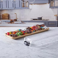 Farberware Build-a-Board 7 in. x 22in. Rectangle Bamboo Charcuterie Board with Lid