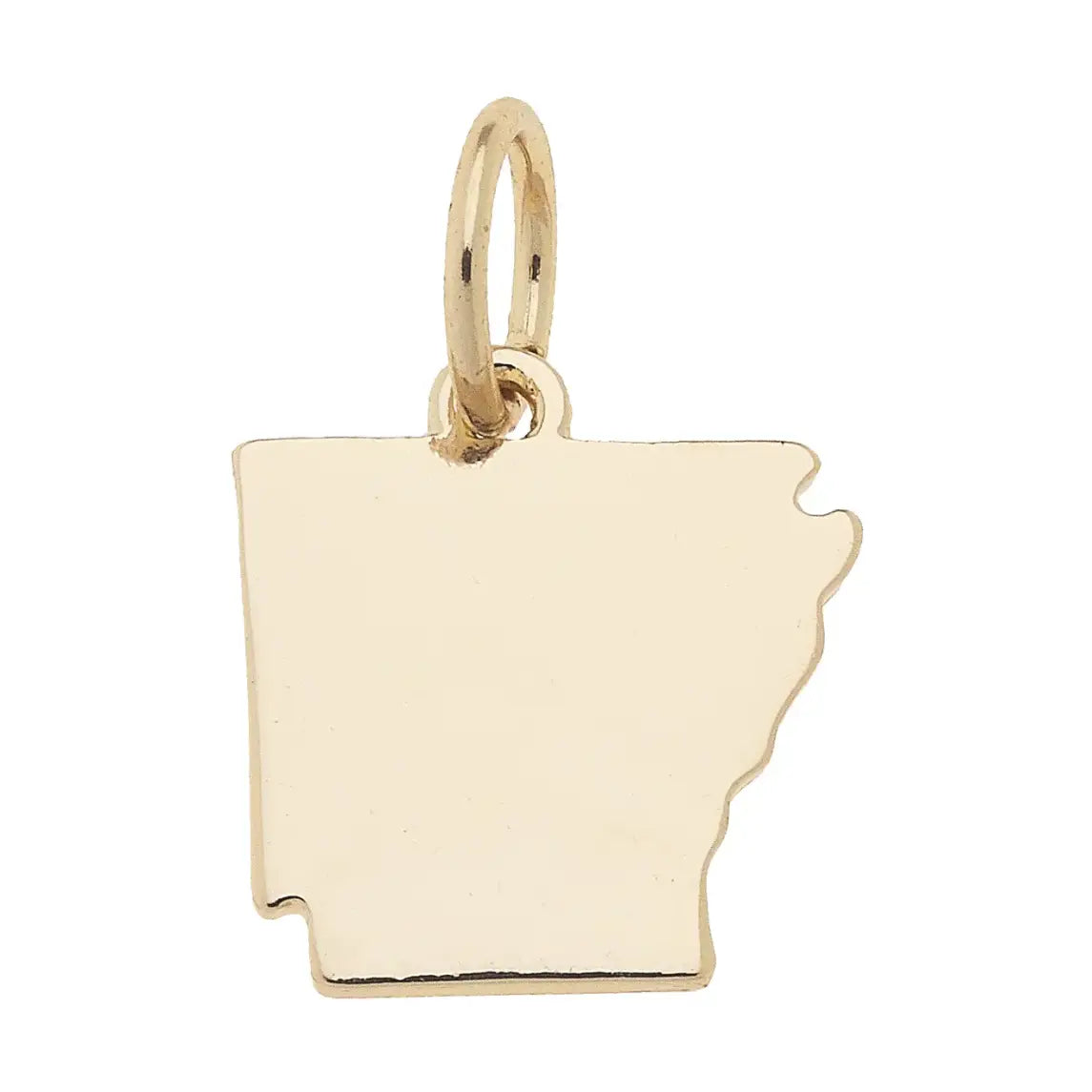 Arkansas Shaped State Charm in Shiny Gold