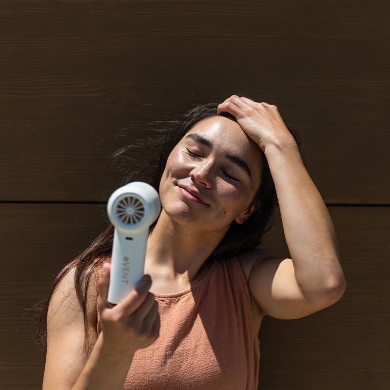 EVent Rechargeable Handheld Fan with Cooling Plate-Gray