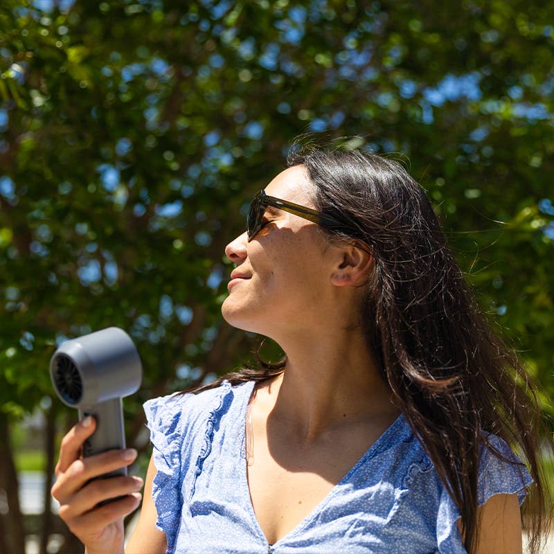 EVent Rechargeable Handheld Fan with Cooling Plate-Gray
