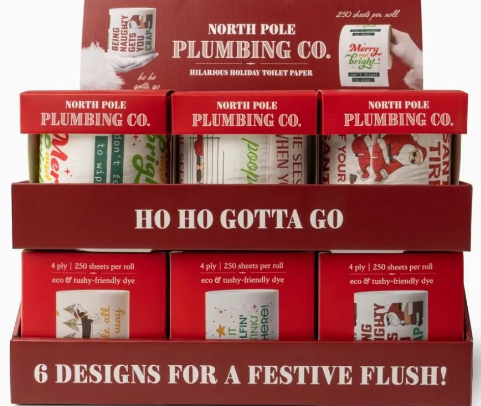 North Pole Plumbing Co. Hilarious Holiday Toilet Paper