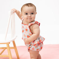 Strawberry Bliss-Ric Rac Ruffle Sunsuit