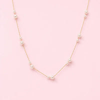 Lovely Lady Dainty Pearl Necklace
