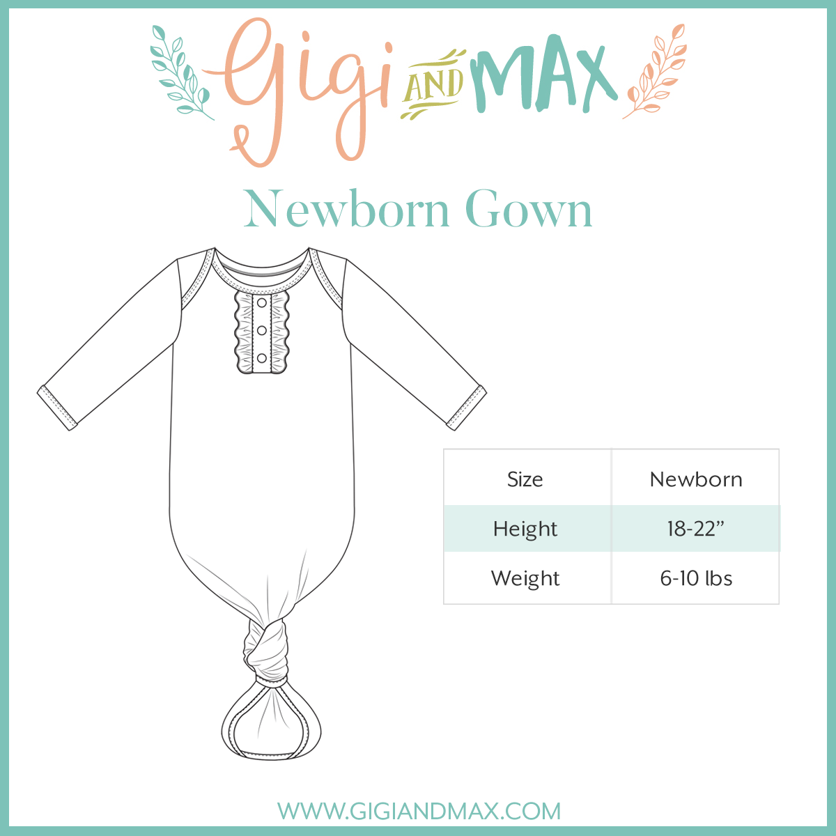 Tanner Farm Animal Bamboo Newborn Gown