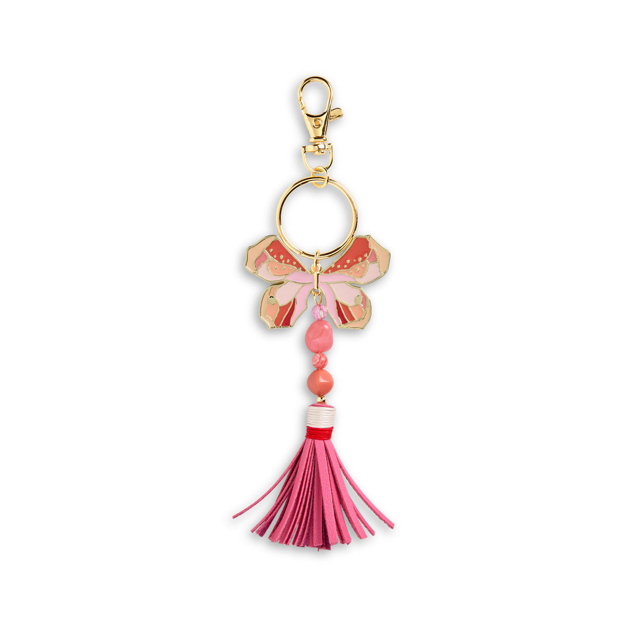 Pink Butterfly Bag Charm