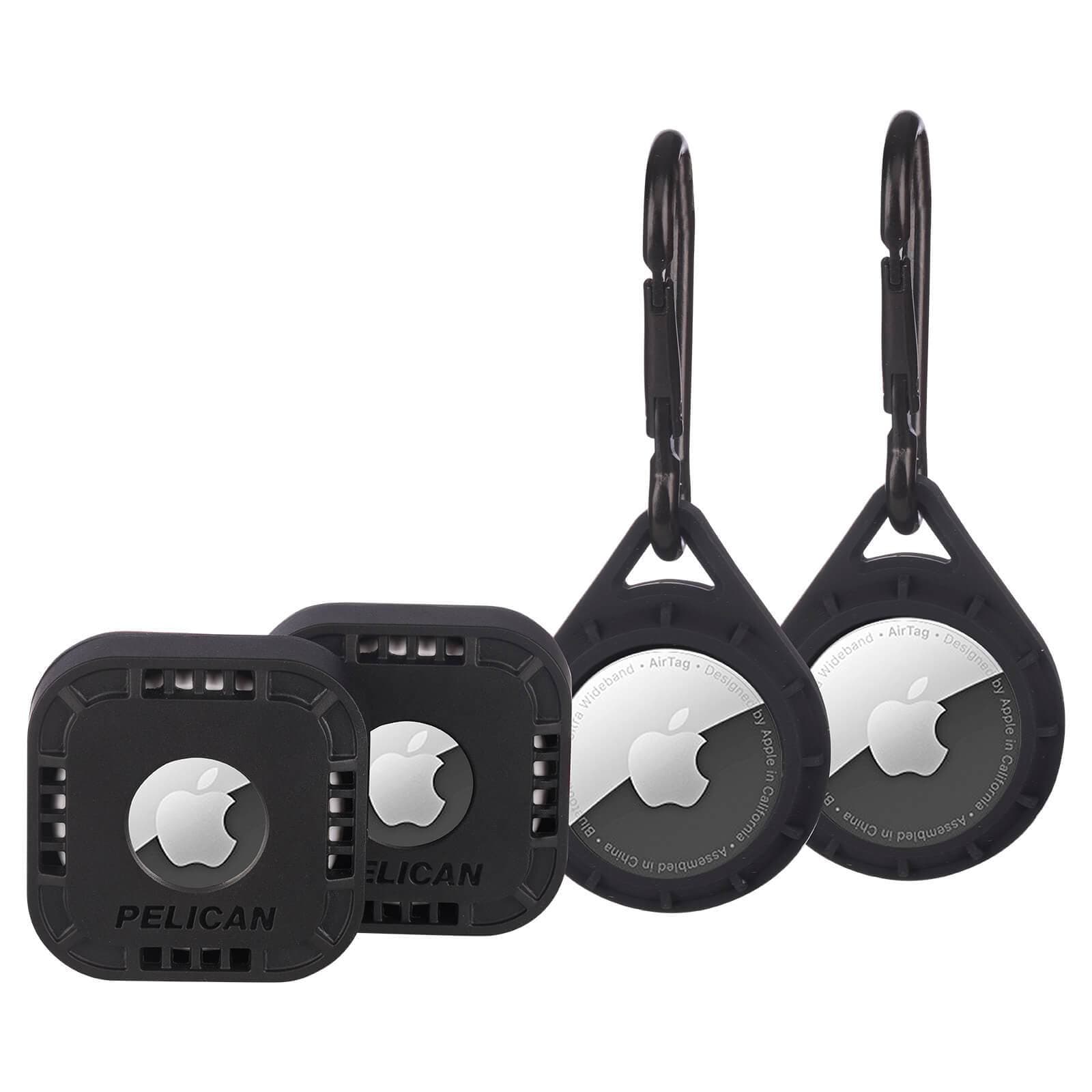 Set of black Pelican cases with Apple logo on a white background