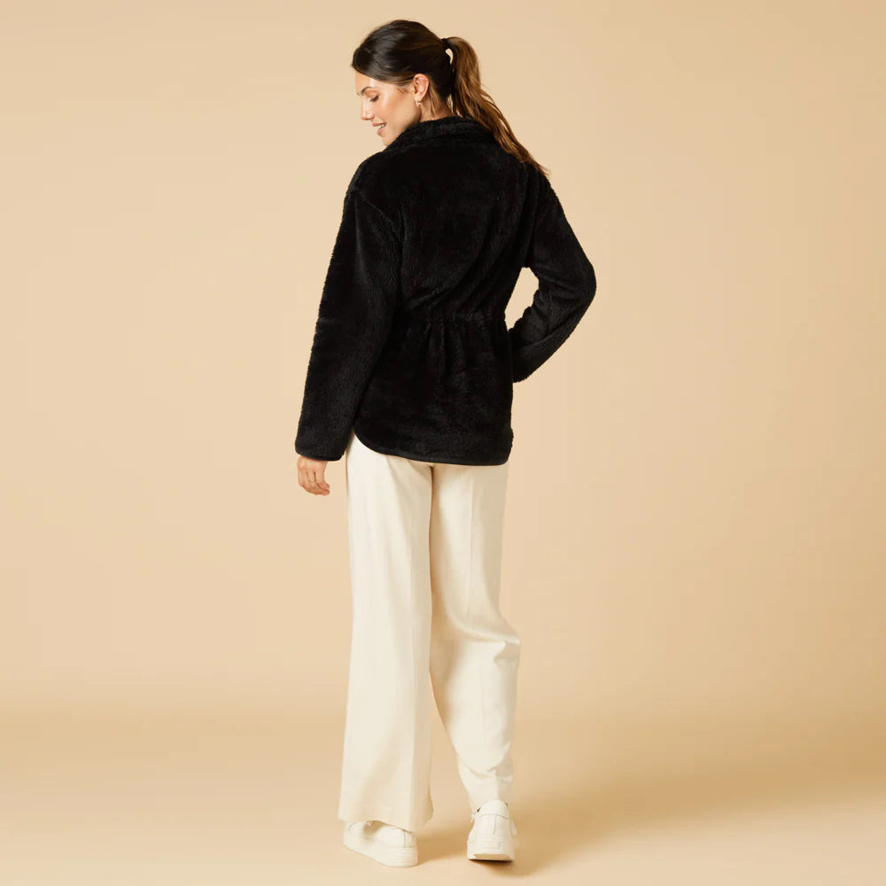 DreamPlush Double Zip Jacket-Black