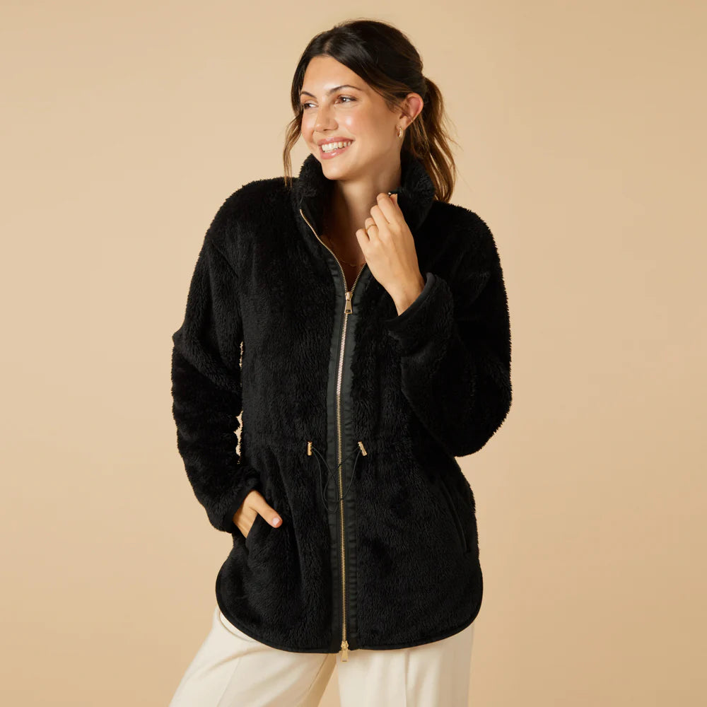 DreamPlush Double Zip Jacket-Black