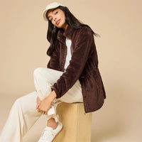 DreamPlush Double Zip Jacket-Espresso