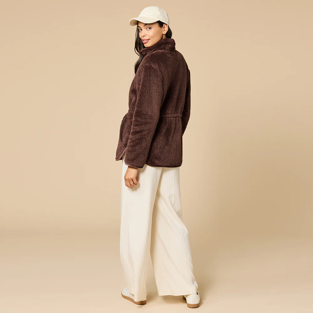 DreamPlush Double Zip Jacket-Espresso