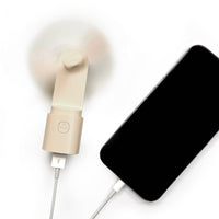 EASY BREEZY PORTABLE FAN + POWER BANK: Natural