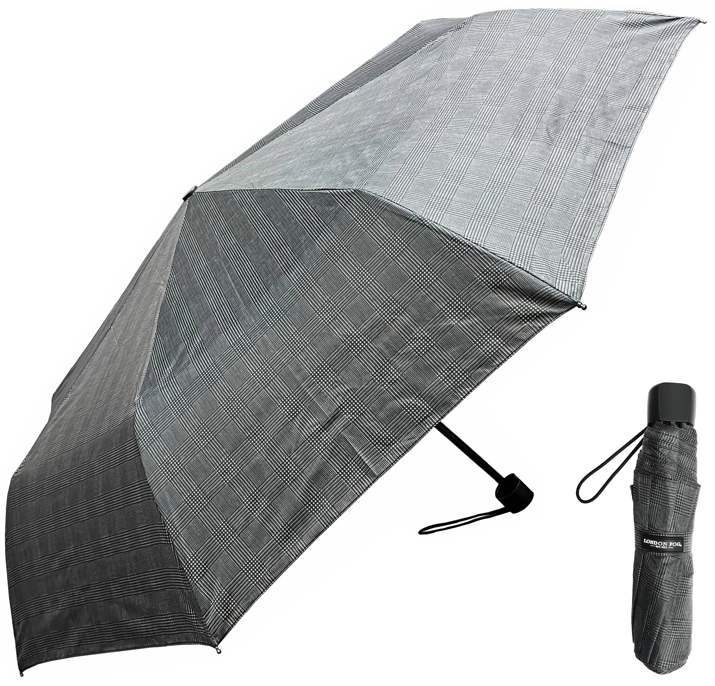 London Fog 42" Manual Open Super Mini Umbrella - Houndstooth