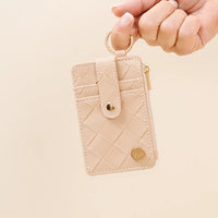 Woven Keychain Wallet-Oat