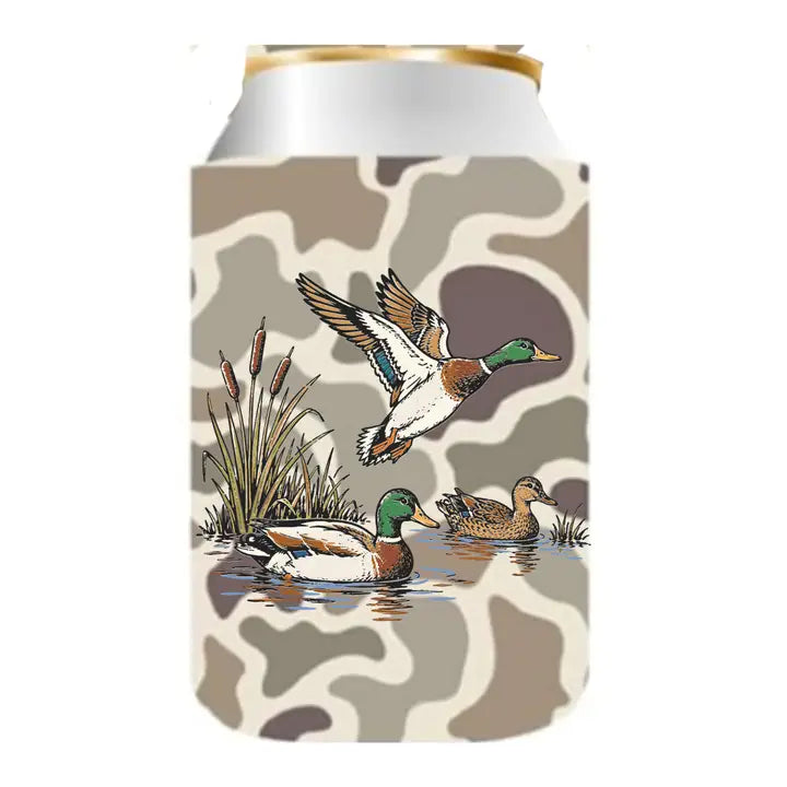 Camo Duck Can Cooler Sleeve Cover