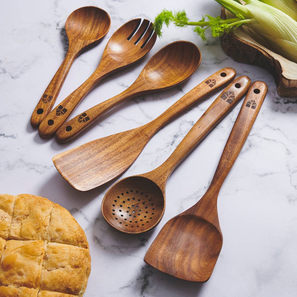 6 Piece Wooden Spoon Set