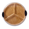 Farberware 14 in. Round Build-a-Board Round Bamboo Charcuterie Board With Three Compartments