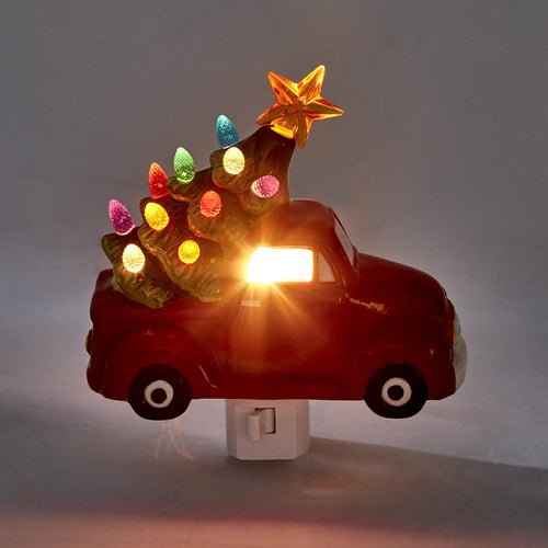 Vintage Truck with Christmas Tree Nightlight