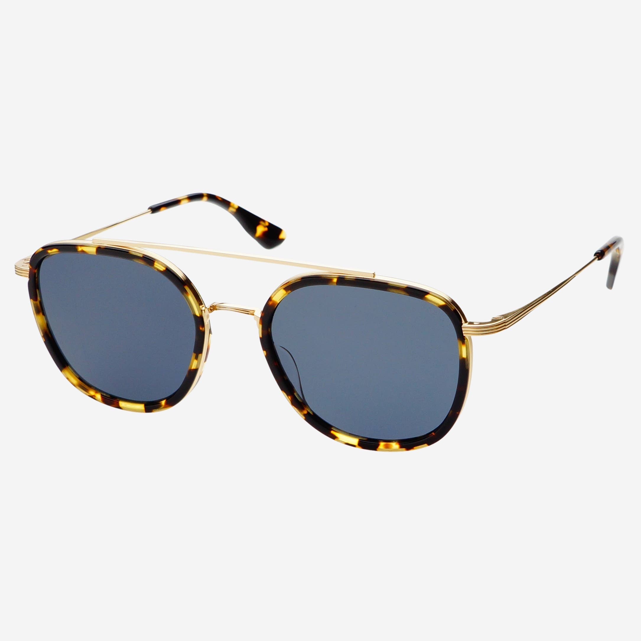 Weston Acetate Round Unisex Sunglasses: Yellow Tortoise / Gray