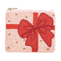 Pink Holiday Beaded Pouches