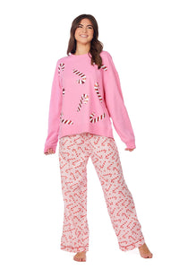 Pink Candy Cane Pajama Pants