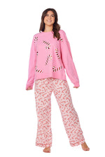 Pink Candy Cane Pajama Pants