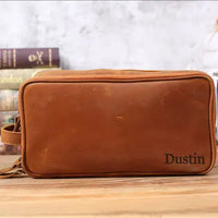 Men's Waterproof Leather Toiletry Bag