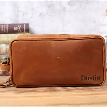 Men's Waterproof Leather Toiletry Bag