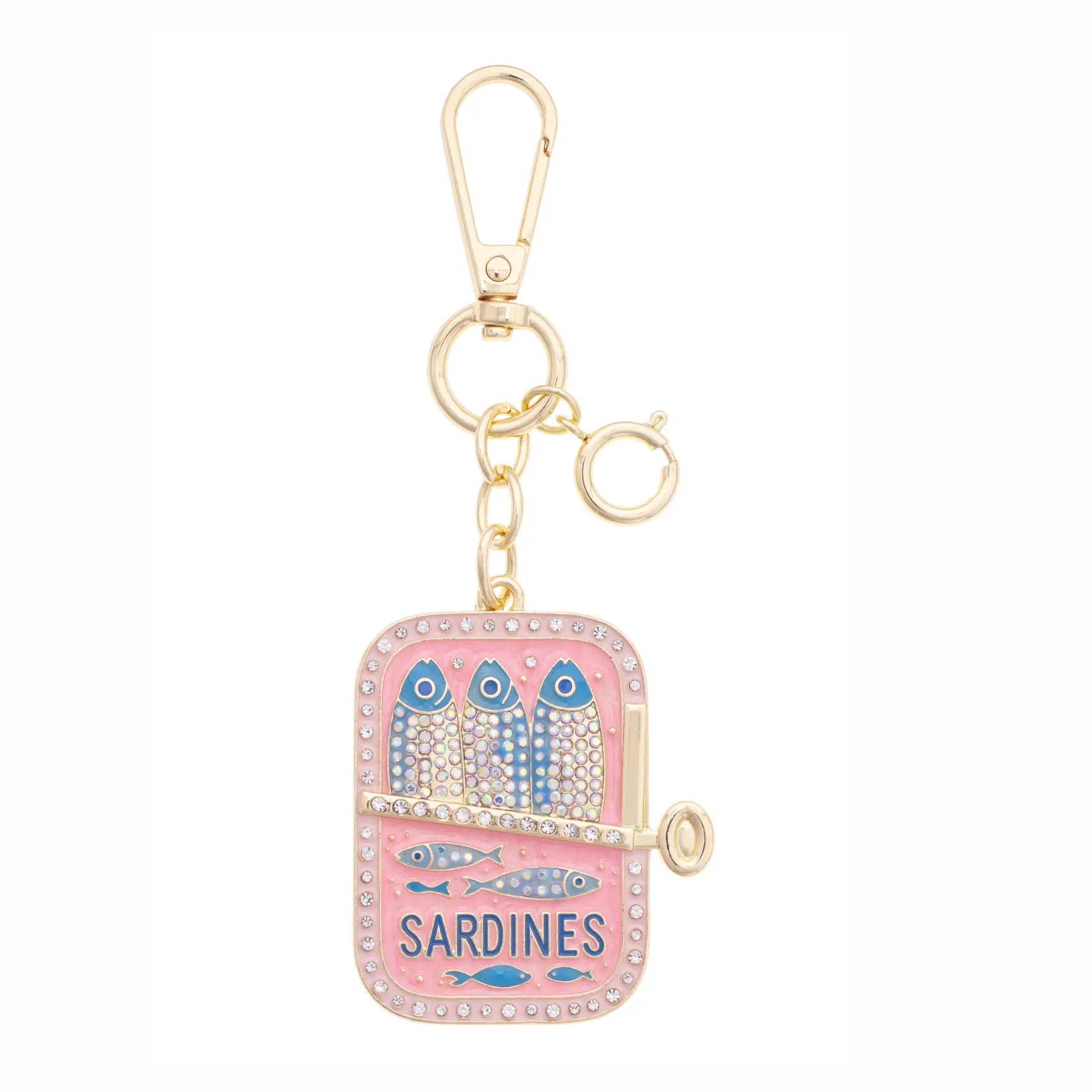 Rhinestone Sardine Tin Embellished Bag Charm