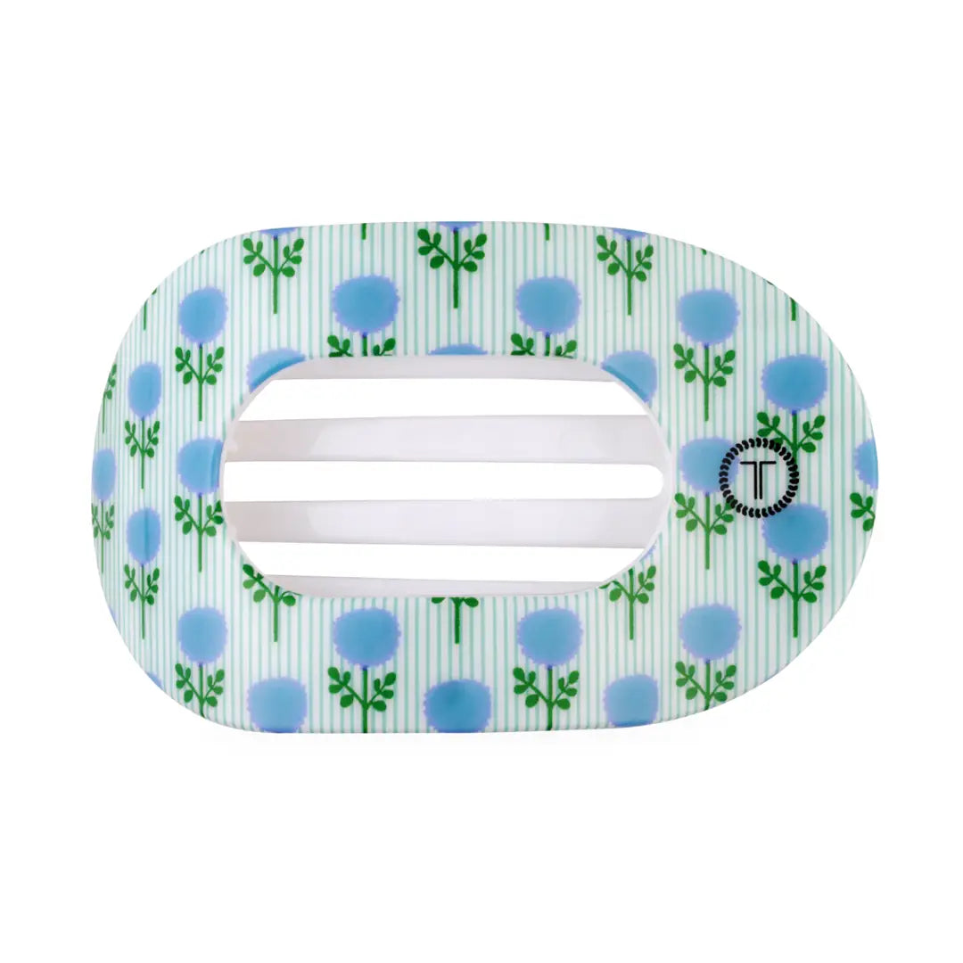 Blue Marigold Medium Flat Round Hair Clip