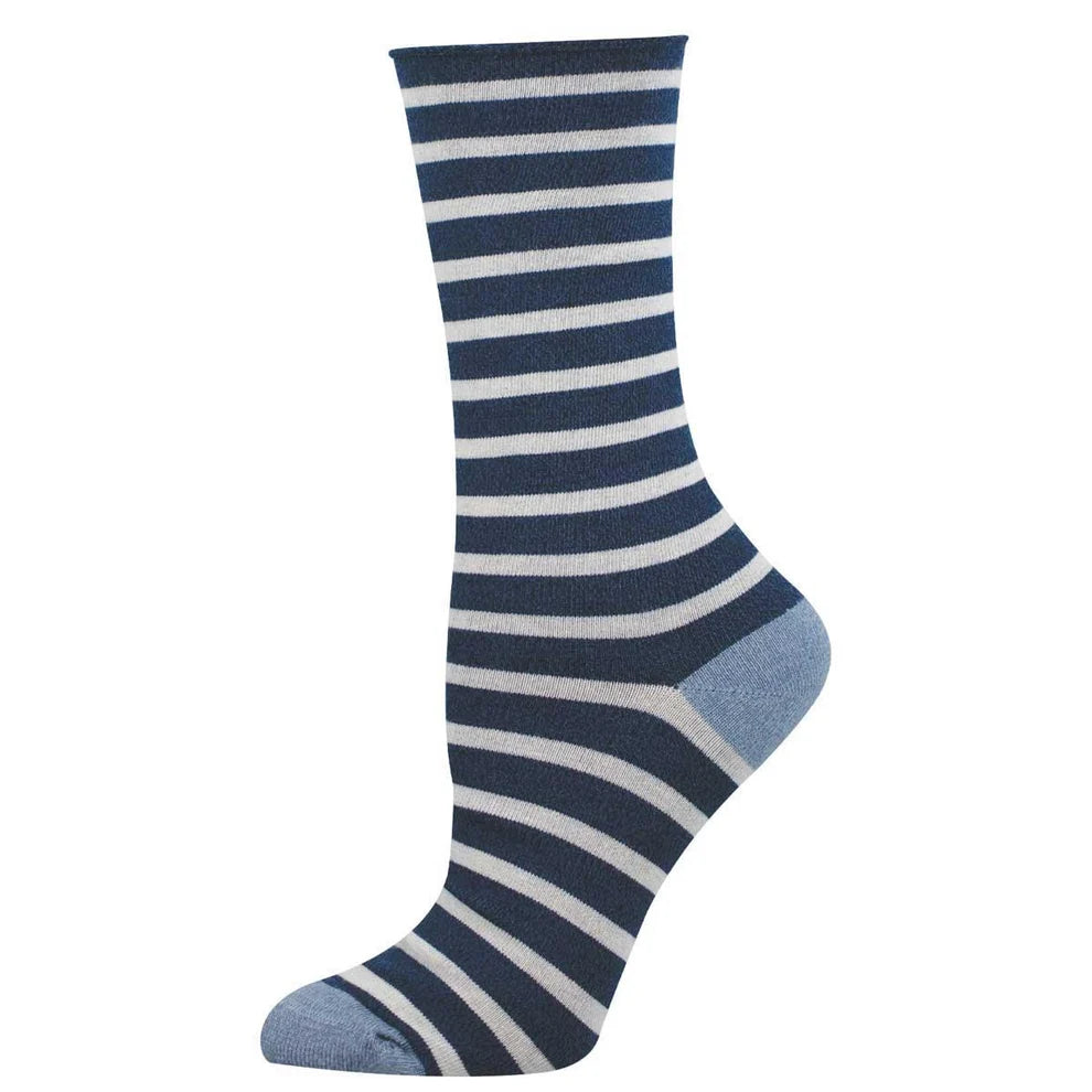 Women's Sailor Stripe Roll Top - Navy Heather