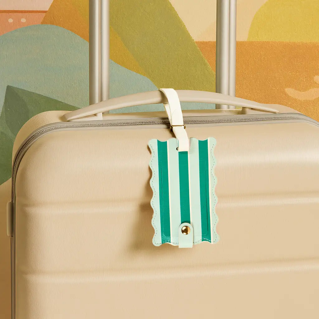 Jetsetter Luggage Tag–Sicily Stripes-Teal
