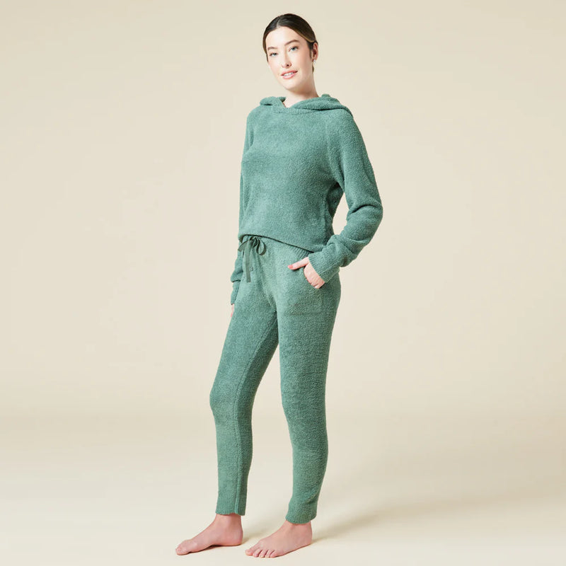 Solid Marshmallow Hoodie Lounge Set- Dusty Green