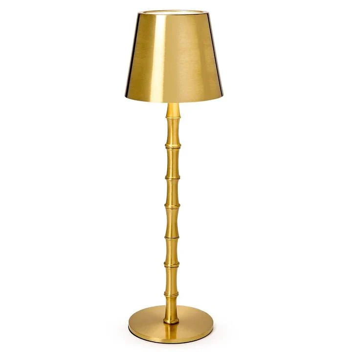 Gold Bamboo LED Cordless + Rechargable Table Lamp