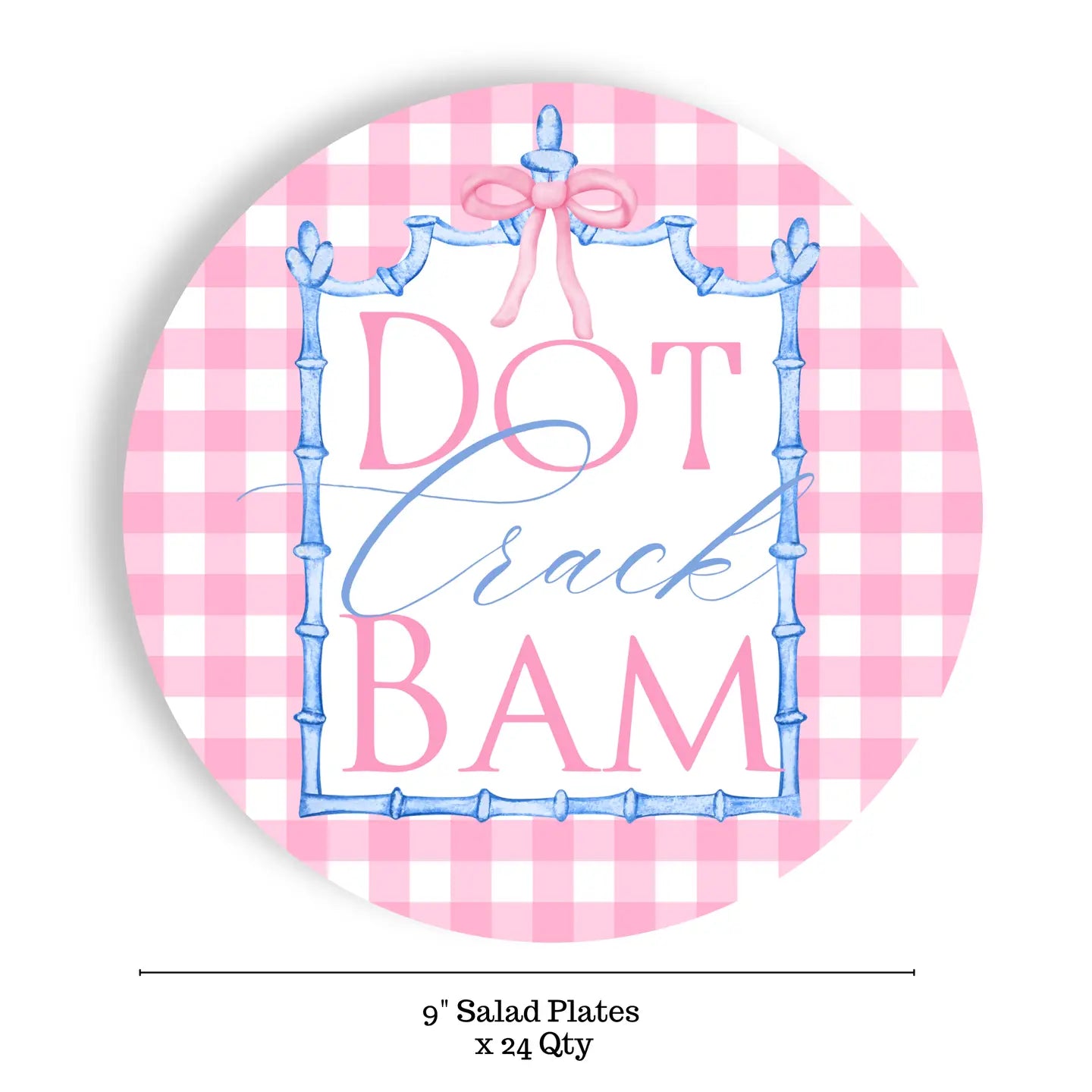 Dot Crack Bam 9" Mahjong Paper Plates 24ct