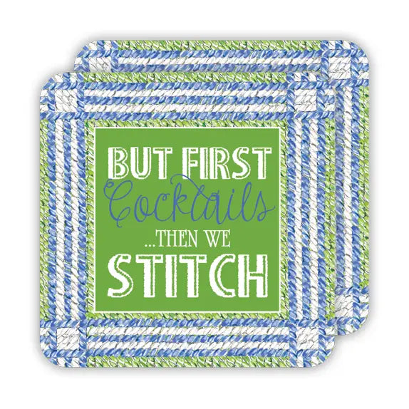 But First Cocktail Then We Stitch Die-Cut Coaster