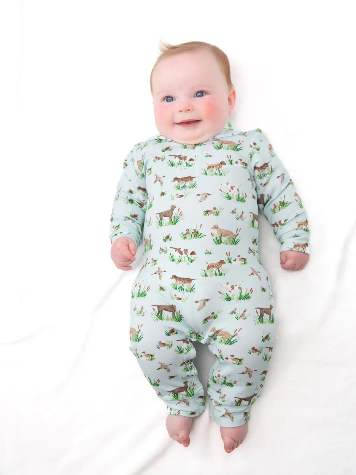 Sweatshirt Polo Romper - Delta Bird Hunting Dogs