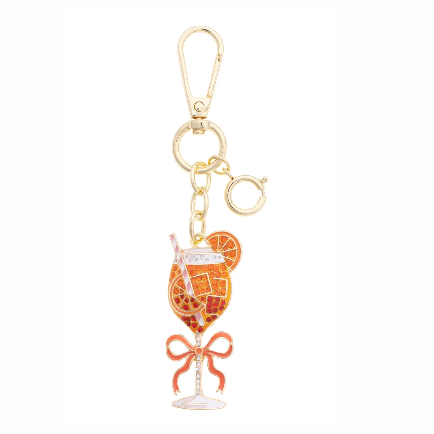 Aperol Spritz Embellished Bag Charm in Orange