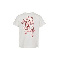 Youth Vintage Razorback Tee: Vintage White + Cardinal