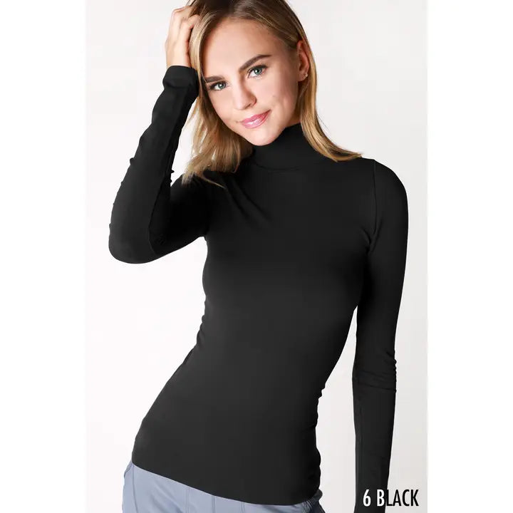 Long Sleeve Mock Neck Top