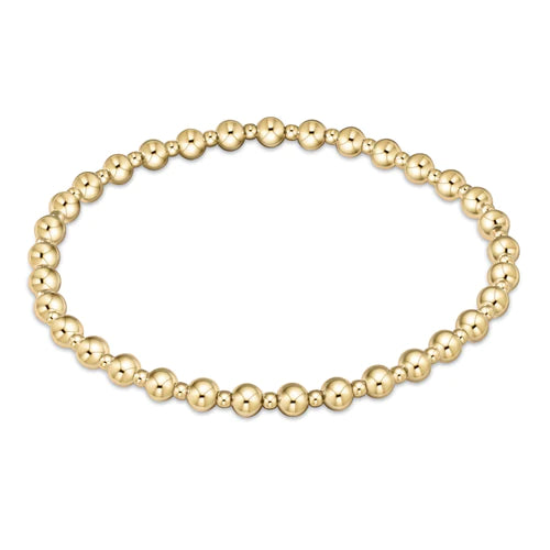 Classic Gold Grateful Pattern 4MM Bead Bracelet - Extended