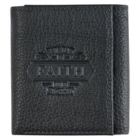 Walk By Faith Black Genuine Leather Wallet 2 Corinthians 5:7