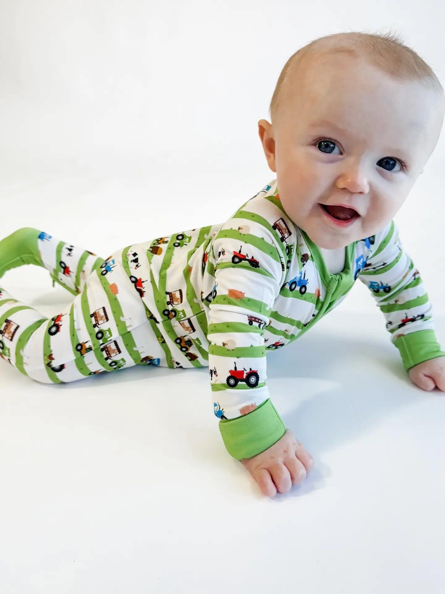 Farm Stripes - Longsleeve Convertible Zip Pjs