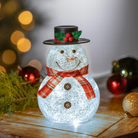 5" Led Snowman With Fabric Scarf Tabletop Decor